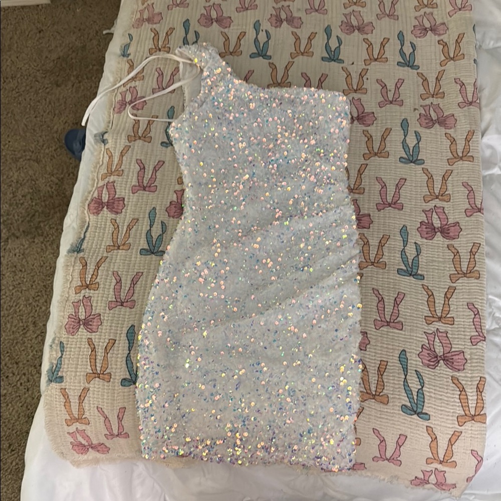 Sparkling White Kids Dress